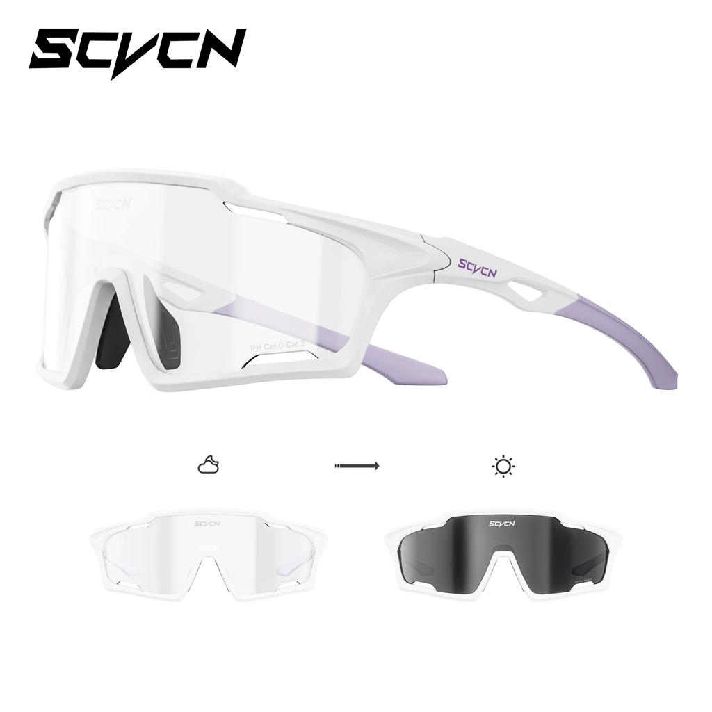 Scvcn Color-Changing Cycling Glasses, Windproof and Sandproof, for Mountain Biking, Road Marathon, Women's Outdoor Sports Goggles