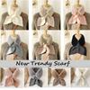 Solid Color Women Autumn Winter Faux Fur Rabbit Thicken Knitted Wool Scarf Neck Guard Scarves Warm