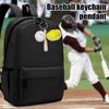 Бейсбольный брелок-подвеска Цинково-железный сплав Дерево Искусственная кожа Бейсбольная бита Кепка