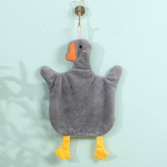 Hand Towel with Hanging Loop Highly Absorbent Quick Drying Wear Resistant Cute Goose Design Kitchen Cloth Dish Towel
