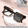 Vintage Stylish Large Frame Photochromic Myopia Glasses Designer Luxury Color Changing Anti-blue Light Near Sight Eyeglasses