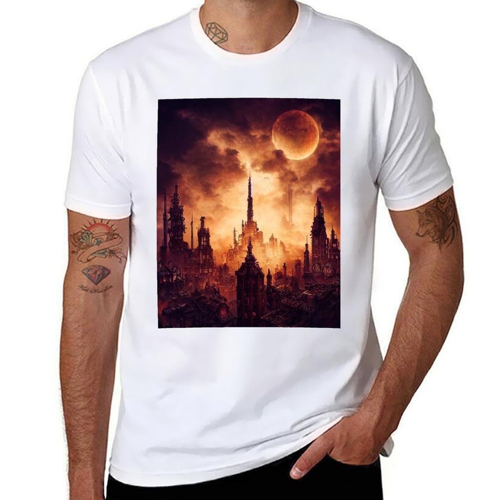 Steampunk landscape 16 T-Shirt printed t shirts for man man t shirts cotton man t shirt summer T-Shirt