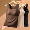 Yousheng Thermal Tank Top for Women Fleece Lined Sleeveless Underwear Top with Built In Bra High Stretch Camisole Undershirt Soft Warm Base Layer