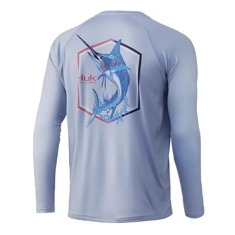HUK Mens Long Sleeve Fishing Shirt UPF 50 Sun Protection Outdoor Sport Quick Dry Breathable Clothing