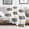 Funny gray cat loaf Throw Blanket Cozy Napping Blanket Gift for Mom Dad