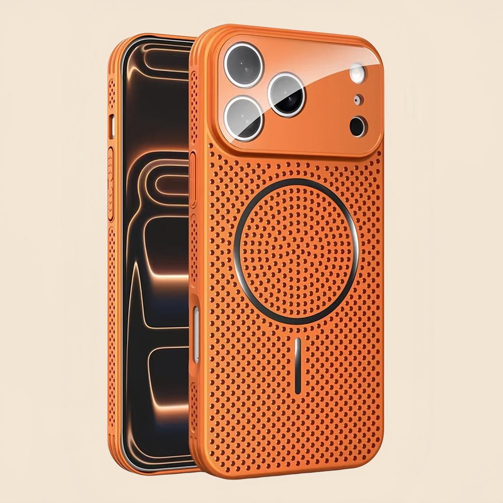 Magnetic Heat Dissipation Phone Case For iPhone 12 13 14 15 16 17 Pro Max Plus PC Magsafe Bumper Back Cases Cover