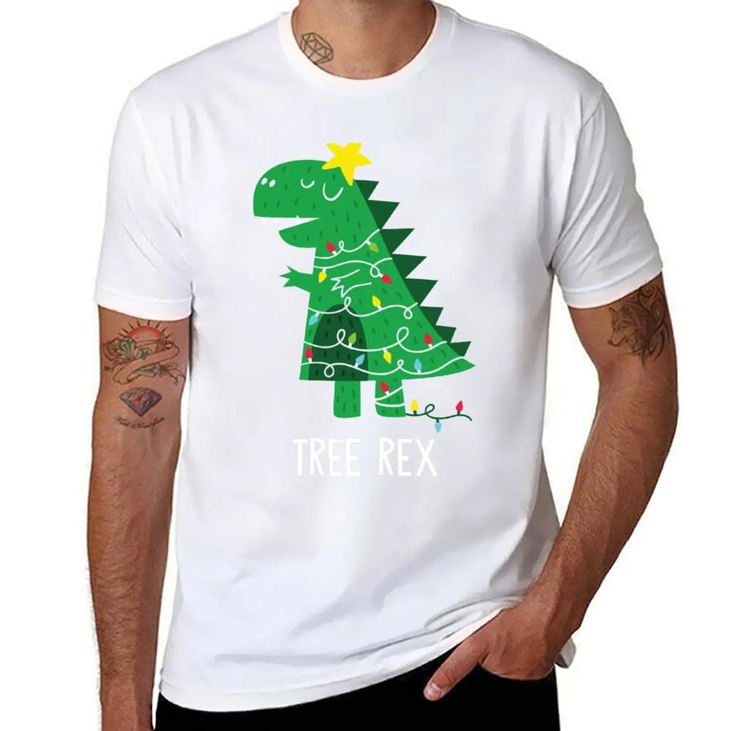 Tree Rex Funny Dinosaur Christmas Tree T Rex T-Shirt graphic shirts anime summer top sports fans cotton t shirt men