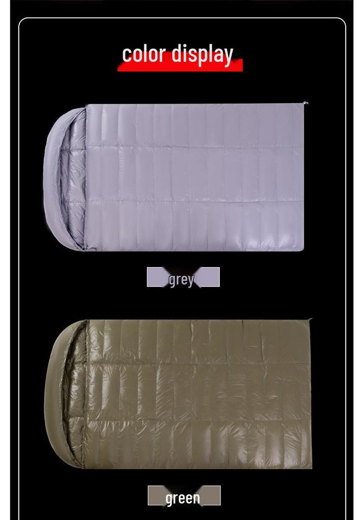 50% Duck Down Ultra-Light Double Sleeping Bag for All Seasons - Perfect for Outdoor Couples