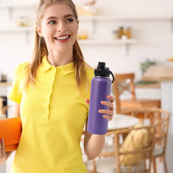 Stainless Steel Vacuum Cup 40oz Insulated Water Bottle Leak Proof Wide Mouth Thermal Flask Keep Cold Hot Beverage Tea Coffee Cup for Outdoor