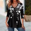 Summer New Fashion 2025 Women's Casual Long-sleeved Printed T-shirt
