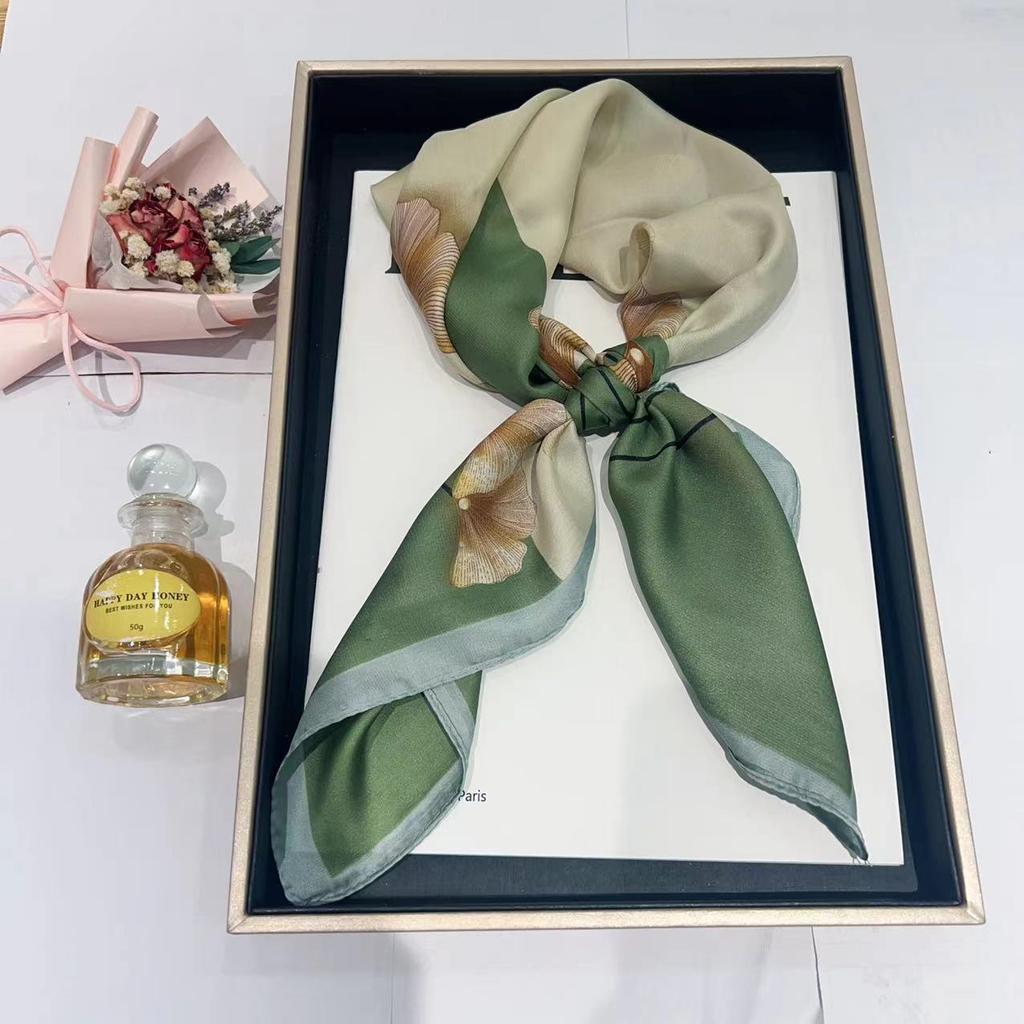 Шелковый шарф женский модный универсальный высокий смысл 70 квадратный шарф защита шеи шарф ретро шарф сумка