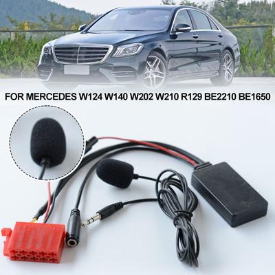 Bluetooth-совместимый музыкальный адаптер AUX для Mercedes W124 W140 W202 W210 с микрофоном Музыкальные электронные устройства для автомобиля
