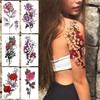 NEW 1 PC 210*114MM Cherry Blossom Fake Temporary Tattoo For Women Girl Watercolor Rose Flower Tattoos Flora Branch Chest Back Tatoo Paper Stickers