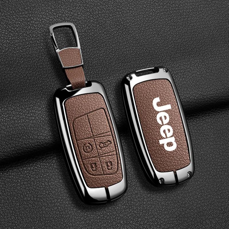 Для Jeep Высококачественный кожаный чехол для ключа автомобиля Для Jeep Grand Cherokee WK2 KL Wrangler JK Commander Renegade Compass 2018 2022 Ac
