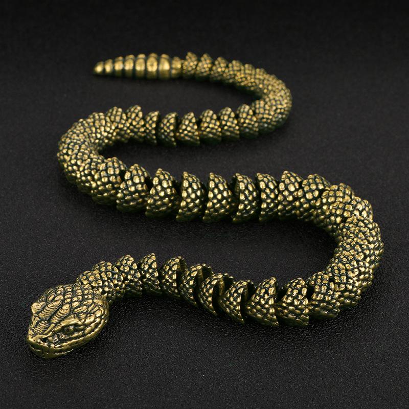 Brass Cobra Snake Animal Statue Small Sculpture 3D Tabletop Home Decor Gift