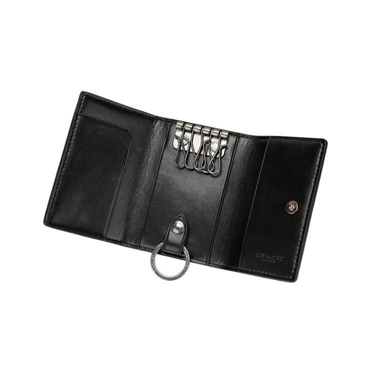 Coach Чехол для ключей ПВХ Кошелек для ключей Женский Черный 78675-QBO4G