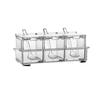 3/4 Grid Acrylic Transparent Seasoning Box Kitchen Spice Container with Spoon