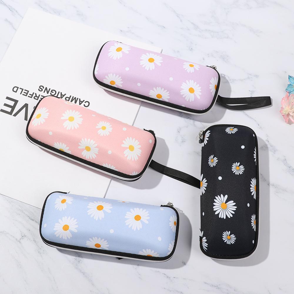 Men EVA Zipper Waterproof Glasses Holder Eyeglasses Case Large Capacity Glasses Box Fresh Daisy