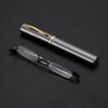Fashion Mini Portable Clip Case Tube Reader Glasses Slim Pen Reading Glasses Spring Hinged Eyeglasses with For  Women