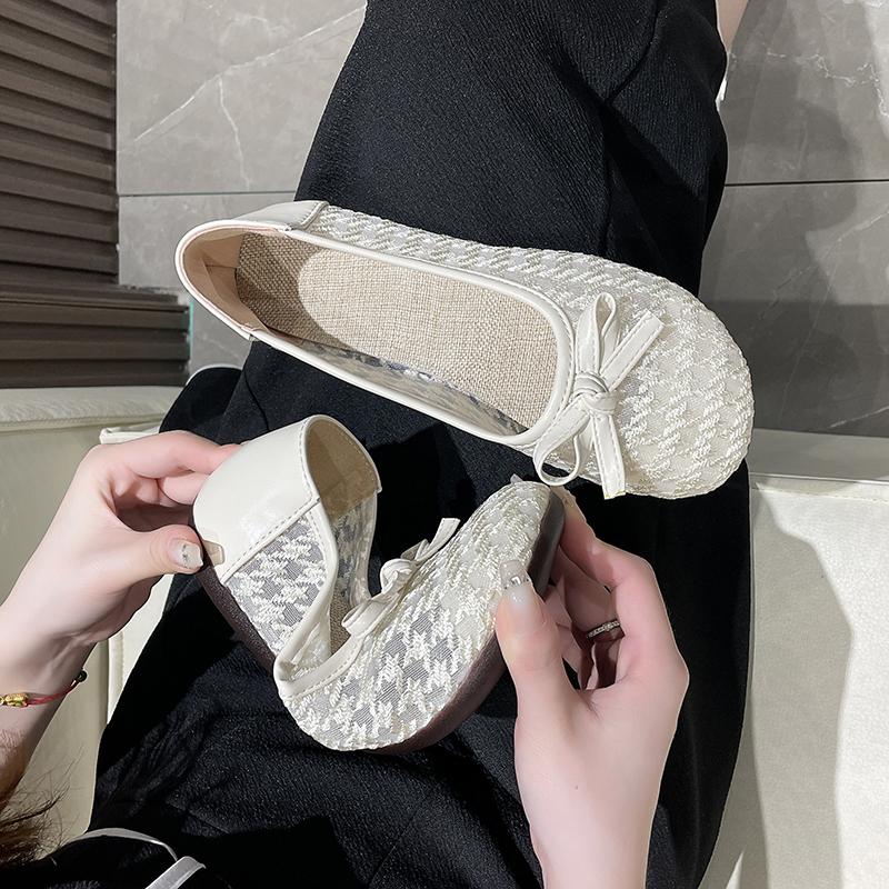 2024 Hot Sale Mesh Loafers Summer Breath Women's Flat Shoes Casual Round Toe Slip On Flats Sweet Bowknot Ladies Shoes Zapatos