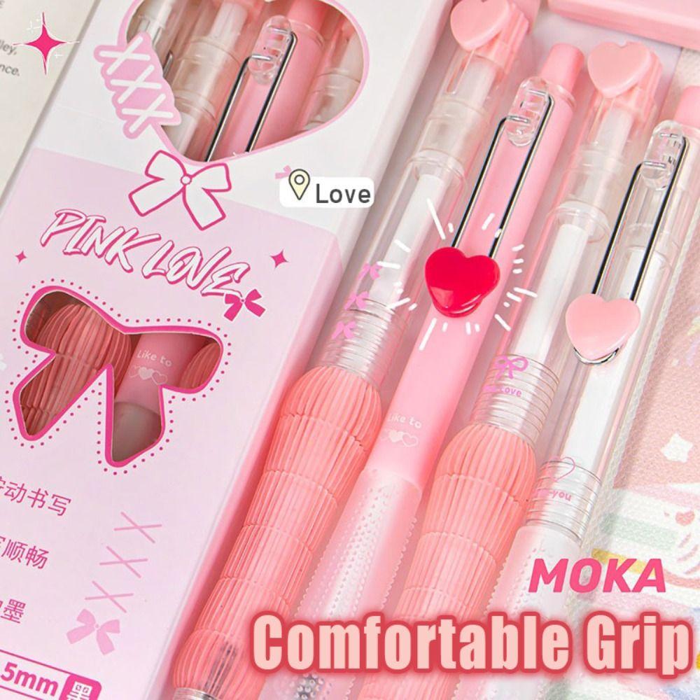 4PCS/Set Press Using Neutral Pen Sweet Love Series Writing Tool Multifunctional Gel Pen Gift