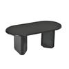 Black oval coffee table made of MDF, 99×50×40 cm, sturdy with decorative table legs, up to 40 kg load capacity, for living and recreation room
