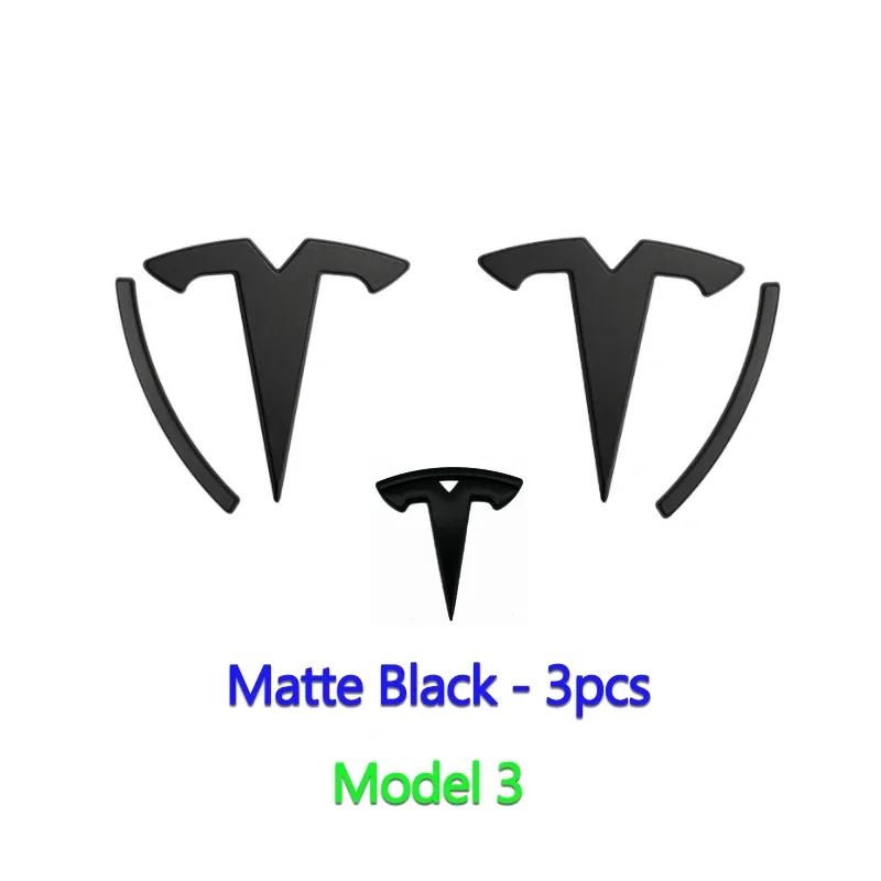 phbvg5 ABS Car Steering Wheel Rear Trunk Badge Overlay Sticker for Tesla Model 3 Model Y Front Hood Cover Emblem Modified Decoration