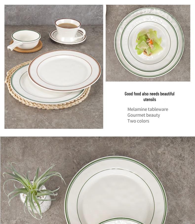 Круглая melamine тарелка Kaibaiya под фарфор - Пластиковая плоская тарелка для гостиничной посуды и сервировки фуршета