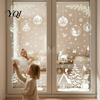 Snow Scene Window Clings 9 Sheets Christmas Static Stickers, Reusable Snowflake Santa Claus Reindeer Glass Decals for Holiday Decoration, PVC