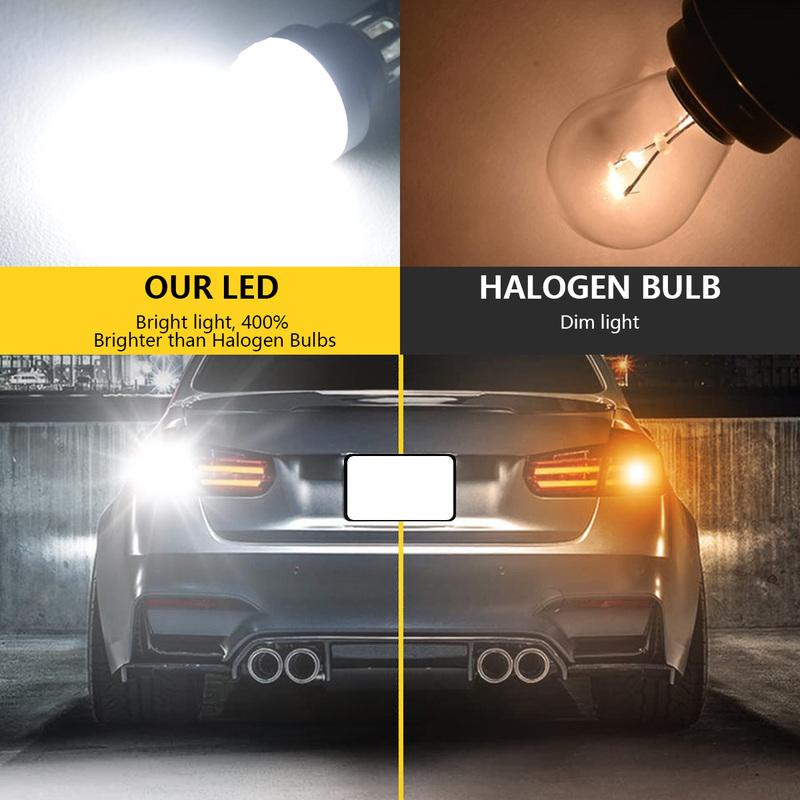 Katur 2x T25 3157 Car Led Bulb Stop Bulb Tail Light Super Bright 6000K White Powerful DRL Lamp Dual Light For Dodge Charger