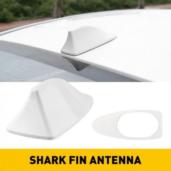 Universal White Fin Shark Car Roof Antenna Radio Signal FM/AM Decor Aerial US