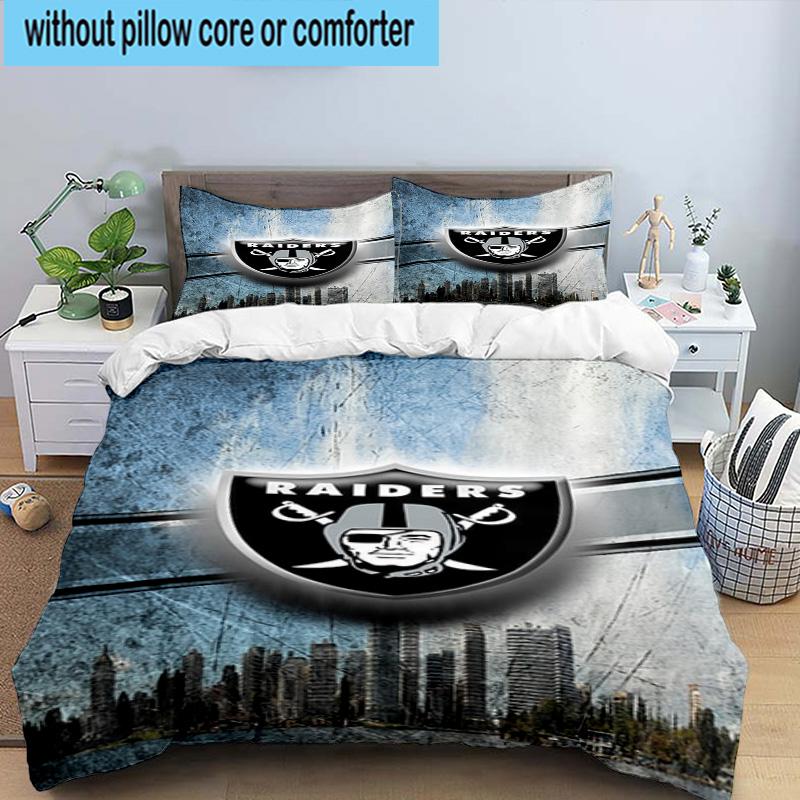 3PCS Rai-ders Football Legacy 3pcs Bedding,Including 3PCS Duvet Cover And 2pcs Pillowcases Perfect for Christmas,Ideal for Bedroom, Dormitory