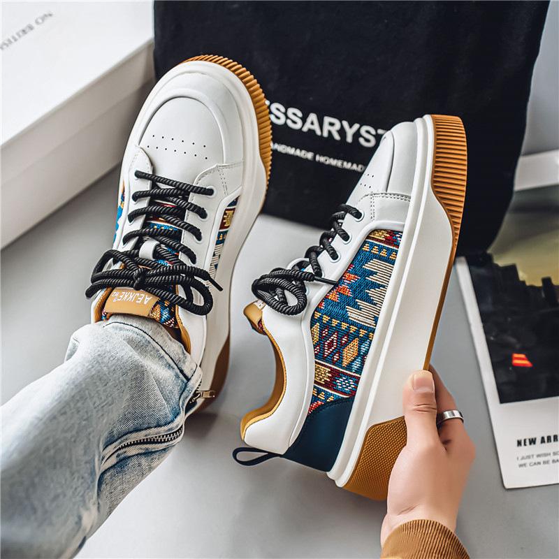 Туфли на толстой подошве, мужская обувь, весна-лето, новый повседневный ретро-тренд, персонализированные контрастные цвета, мужская молодежная спортивная обувь