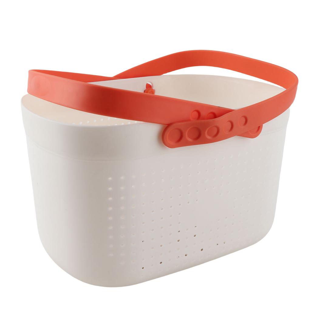 Portable Shower Basket with Ventilation Holes Large Capacity Plastic Portable Storage Basket with Handles for Bathroom