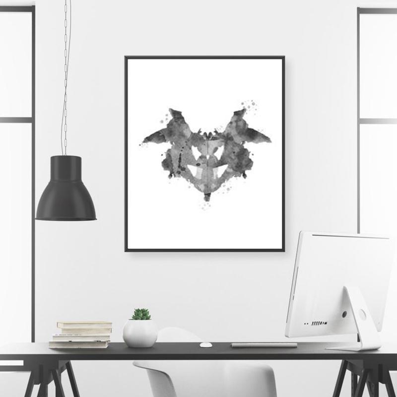 Тест Роршаха, акварель, настенная живопись, холст, картина для психолога, подарок, психологический тест, постеры и принты, фотографии, декор для клиники