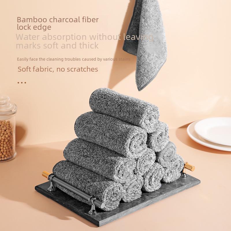 Абсорбирующая тряпка для посуды и губка для мытья посуды с бамбуковым углем