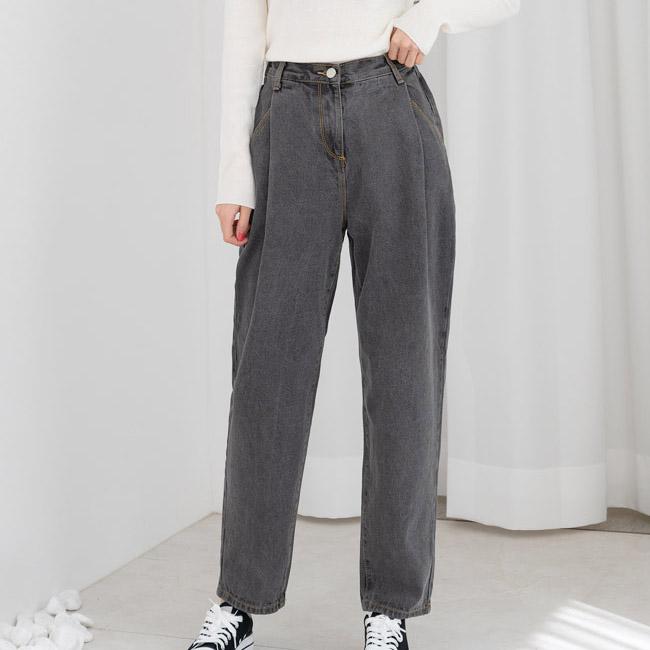 Джинсы для женщин мешковатый крой с эластичной талией серый цвет широкие джинсовые брюки для свиданий корейская мода