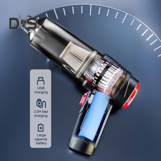 Автомобильный беспроводной мини-пылесос с высокоскоростным двигателем, мощное всасывание, перезаряжаемый беспроводной ручной пылесос