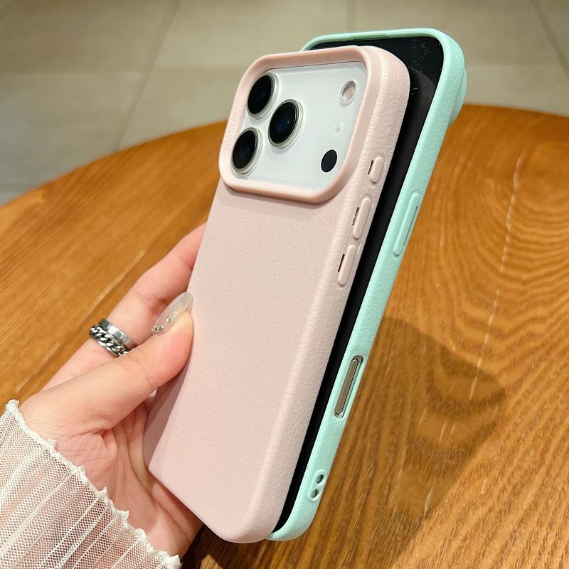 Мягкий ТПУ чехол с текстурой кожи, противоударный, для iPhone 17 Air 16 15 Pro Max 12 13 14 15 Pro 11, однотонный силиконовый чехол, Fundas