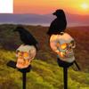Led Solar Light Halloween Horror Skeleton Ghost-shape Outdoor Waterproof Landscape Lamp With Stake For Garden Decor