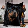 1PC Rottweiler Portrait Plush Blanket Soft Comfortable All Seasons Suitable Sofa Office Outdoor Travel Home Use