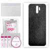 apgo Protective Skin Sticker for the Back Compatible with Oppo A11, Wrap Film, Foil, Vinyl - Pattern Black Leather