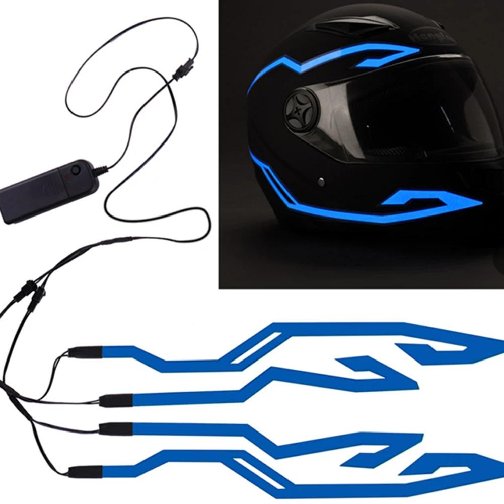 Мотоциклетный велосипед НОВЫЙ водонепроницаемый светодиодный фонарь холодного света 4-в-1 полоска для шлема EL наклейка предупреждающие огни аксессуары для ночной езды на мотоцикле