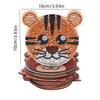 10pcs Vibrant 5D Diamond Painting Coasters Set - Heat Insulation, Cartoon Animals Pattern Design, Cup Mat, Perfect Gift Idea for Friends and Family