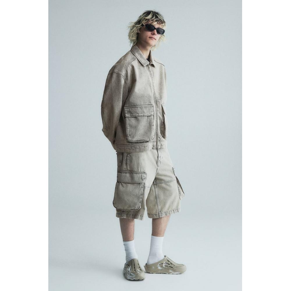 Шорты-карго HM Loose Fit deniM бежевые