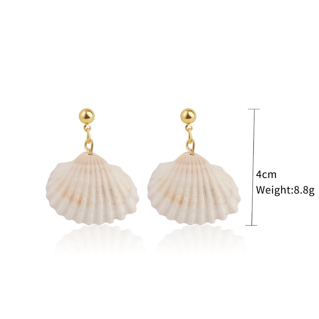 Bohemian Ins Marine Jewellery Shell Earrings Alloy Natural Summer Shell Earrings Trendy Earrings 2025 Lightweight Earrings for Sensitive Ears