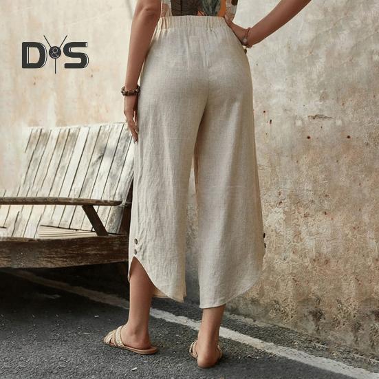 Женские брюки, регулируемые, с эластичной резинкой на талии, повседневные брюки, однотонные, широкие, свободные брюки, повседневная одежда