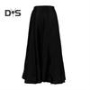 Юбка макси, однотонная атласная юбка в стиле пачки, длинная юбка, однотонная, весна-осень, женская юбка-трапеция, повседневная одежда