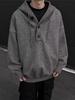 Мужской американский ретро свитер с капюшоном, толстой вязки, зимняя толстовка, пальто