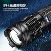 Rechargeable LED Flashlight Zoomable Torch with LED Display 7 Modes Waterproof High Power Hand Light Outdoor Wilderness Camping